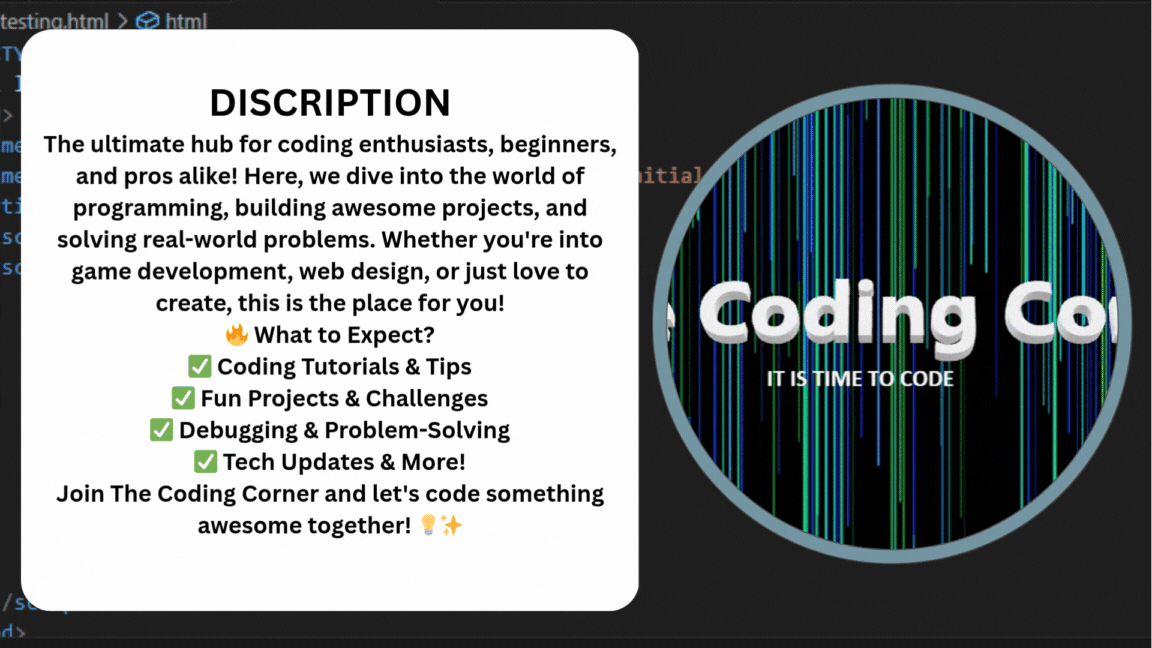 The Coding Corner animation